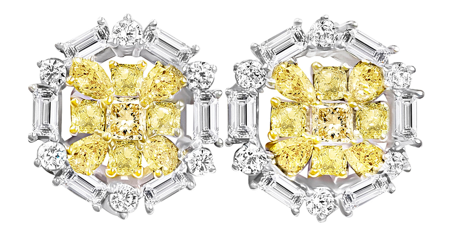 Canary Yellow Diamond Earrings